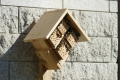 This bee hotel, located in the Ottawa City Hall Pollinator Garden