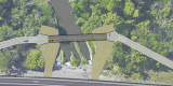 Cette image est une représentation artistique de la conception du pont piétonnier de Green's Creek. Le produit final peut différer de l'illustration.