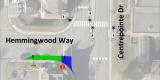 A bioretention rain garden is recommended on the southwest corner of Centrepointe and Hemmingwood Way E. A pedestrian crossover is recommended on Centrepointe Drive north of Hemmingwood Way E. 