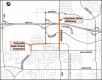 Huntmar Drive Widening and Stittsville Main Street Extension study area - . The boundary roads are Richardson Side Road, Terry Fox Drive, Hazeldean Road and Carp Road. 