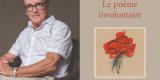 Photo of author Michel Thérien with the cover of his book, Le poème involontaire.